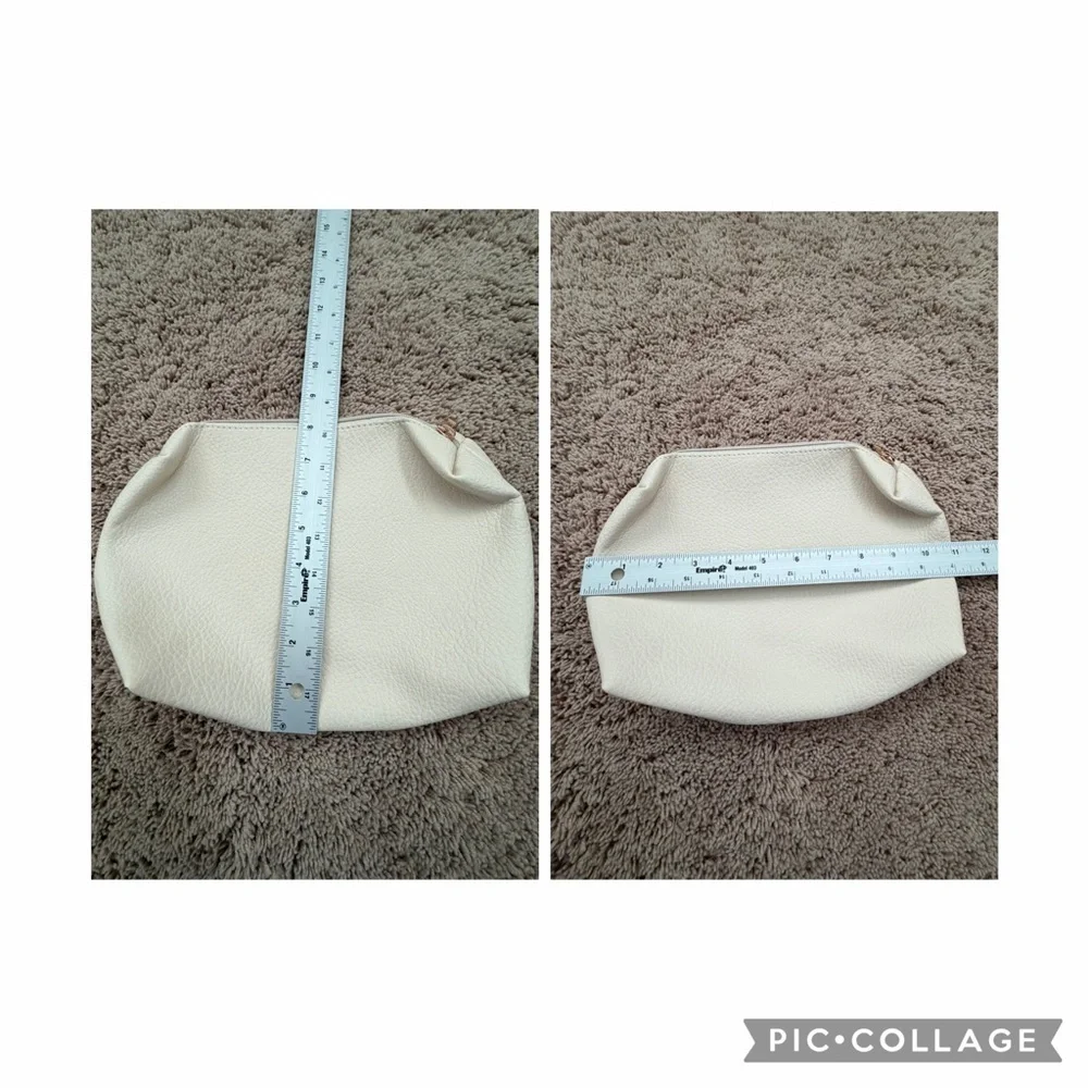 NWT new Anthropologie the love knot slouchy bag cream white + mini pouch